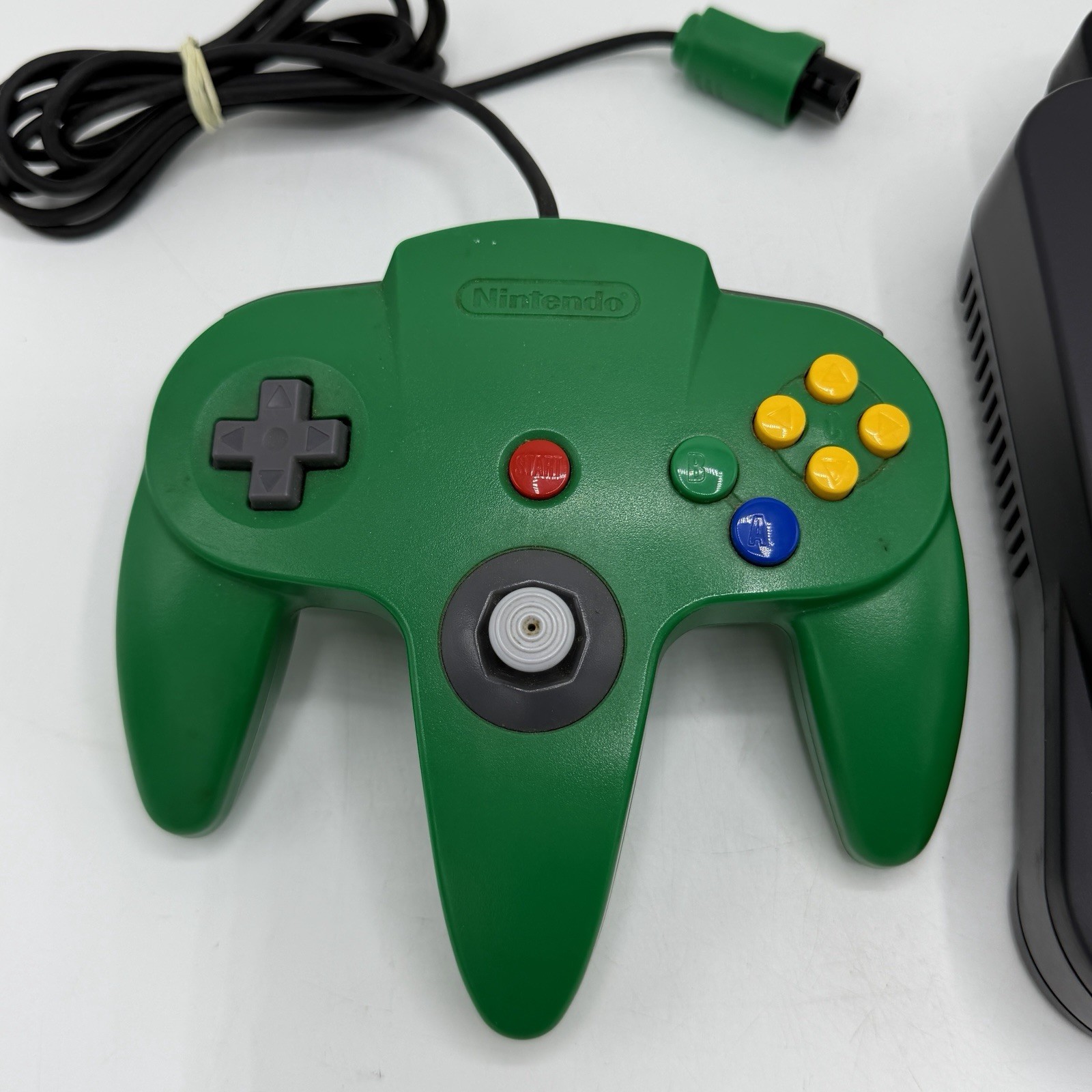Nintendo 64 N64 Console Tested w/ Expansion Pak Green Controller Bundle