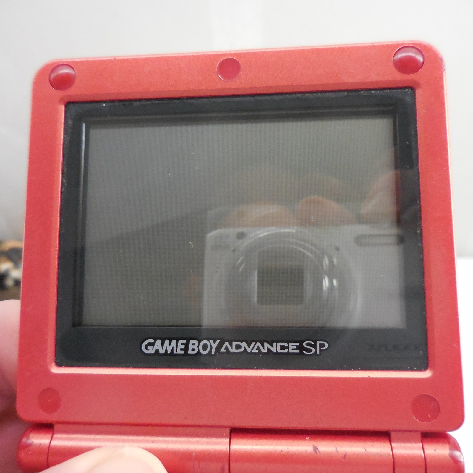 Nintendo Game Boy Advance SP Flame Red Console Bundle W/4 Games & Charger Tested