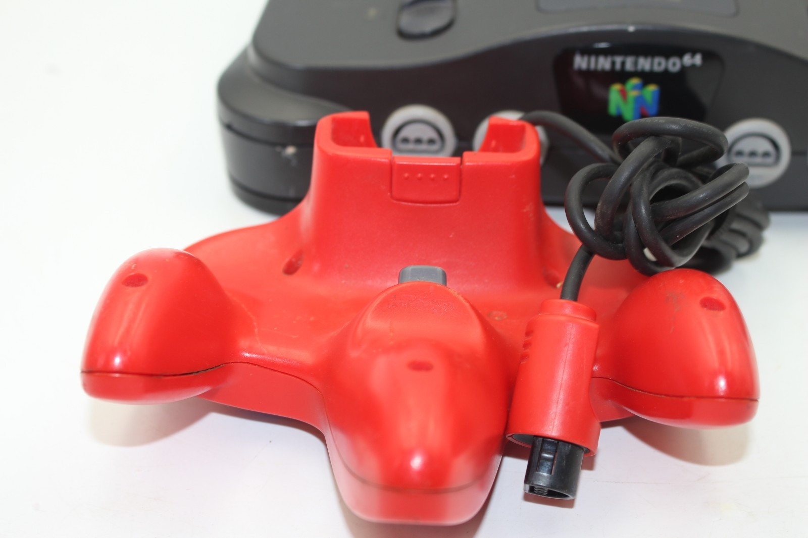 Nintendo 64 Gray Console NUS-001(USA) NTSC-U w/ Controller & Cables Works, Crack