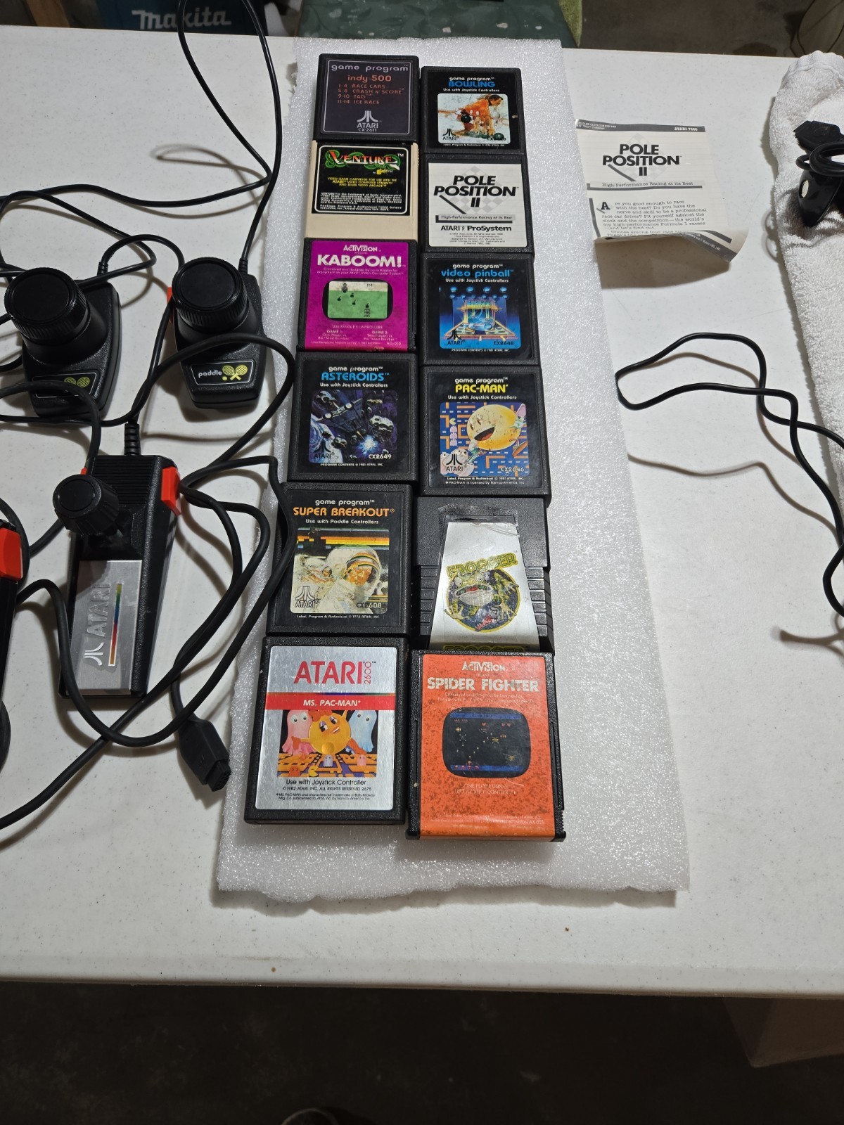 Atari 7800 Console Bundle, 13 Games. Untested. 8 controllers Pac Man Donkey Kong