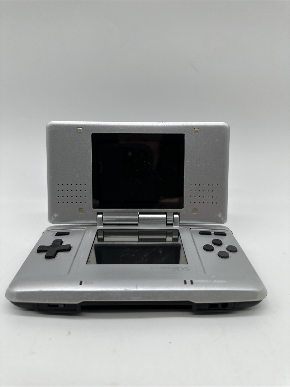 Nintendo DS Handheld System – Silver/ With Stylus- No Charger READ SEE PICS!!!