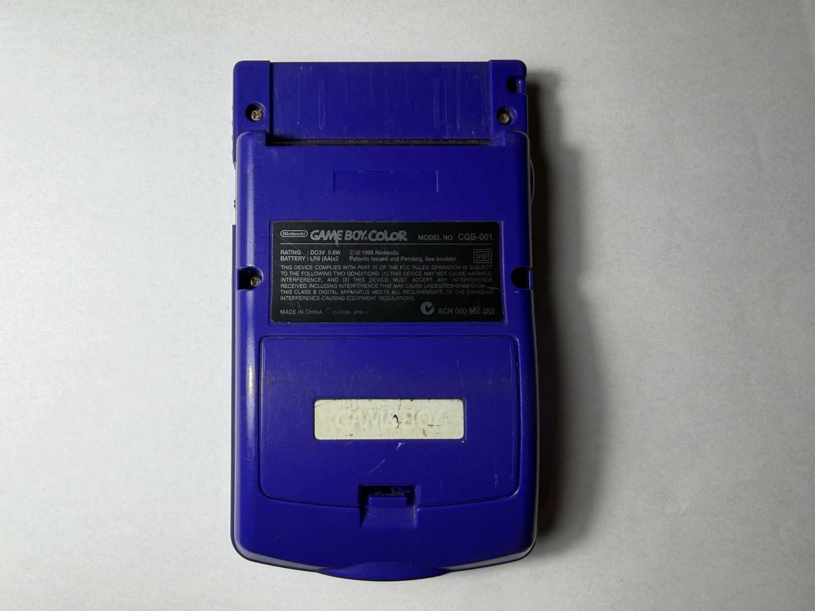 Nintendo Game Boy Color CGB-001 Purple Handheld, Color Screen – No Power