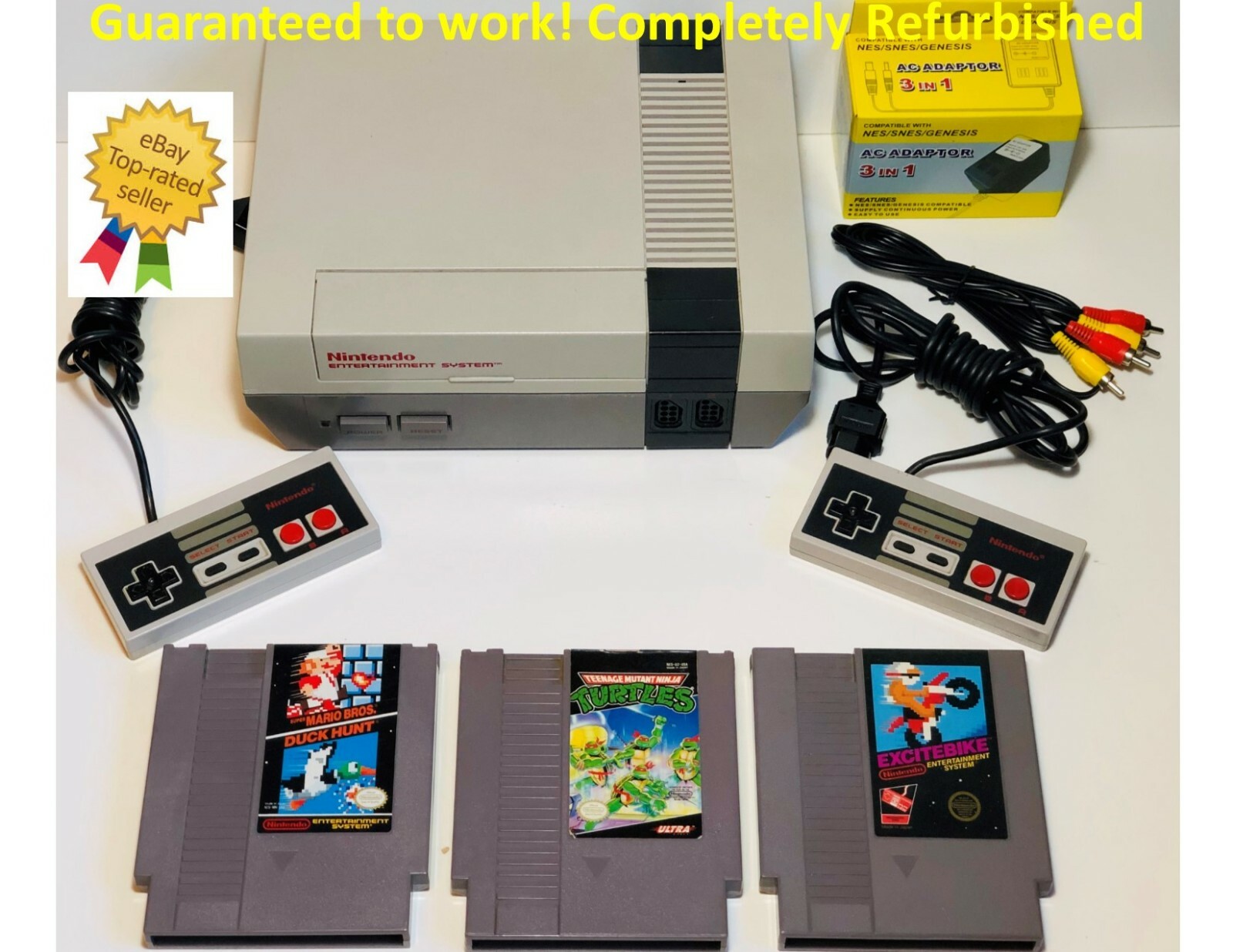 Nintendo NES RESTORED Console Games Original System Mario TMNT Excitebike