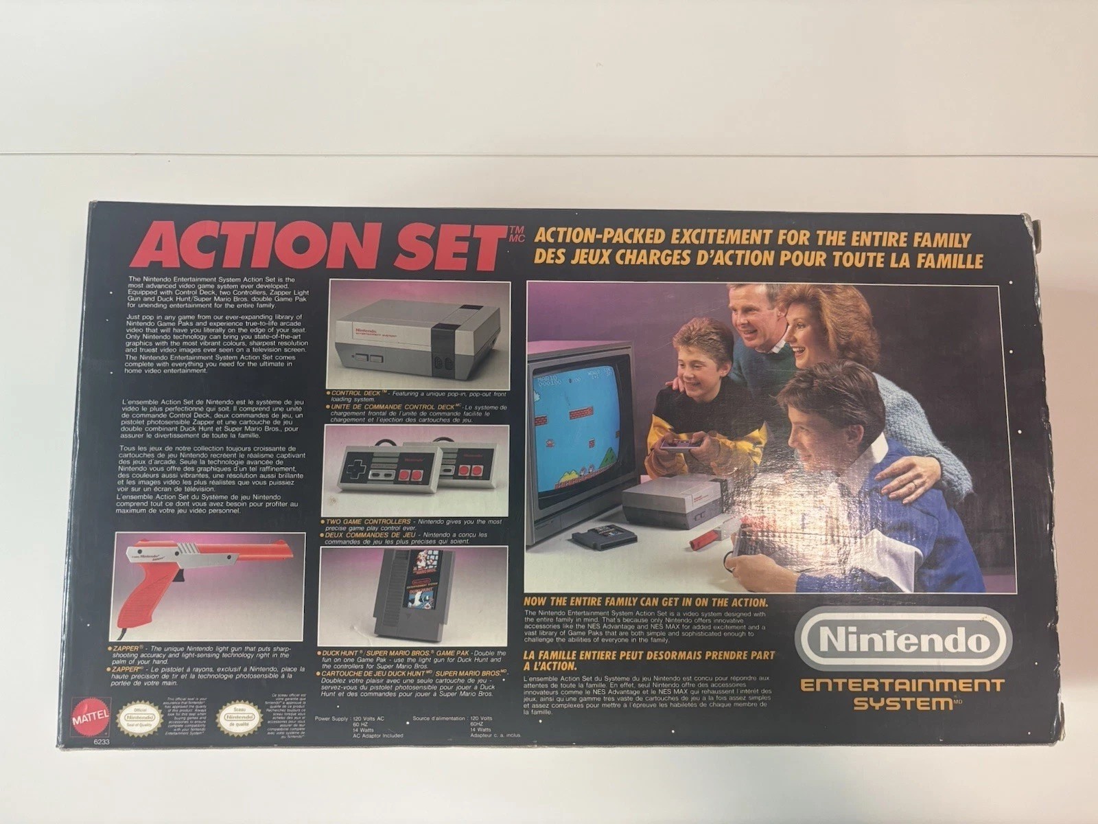 Nintendo NES Action Set Console In Box w. Styrofoam & Inserts