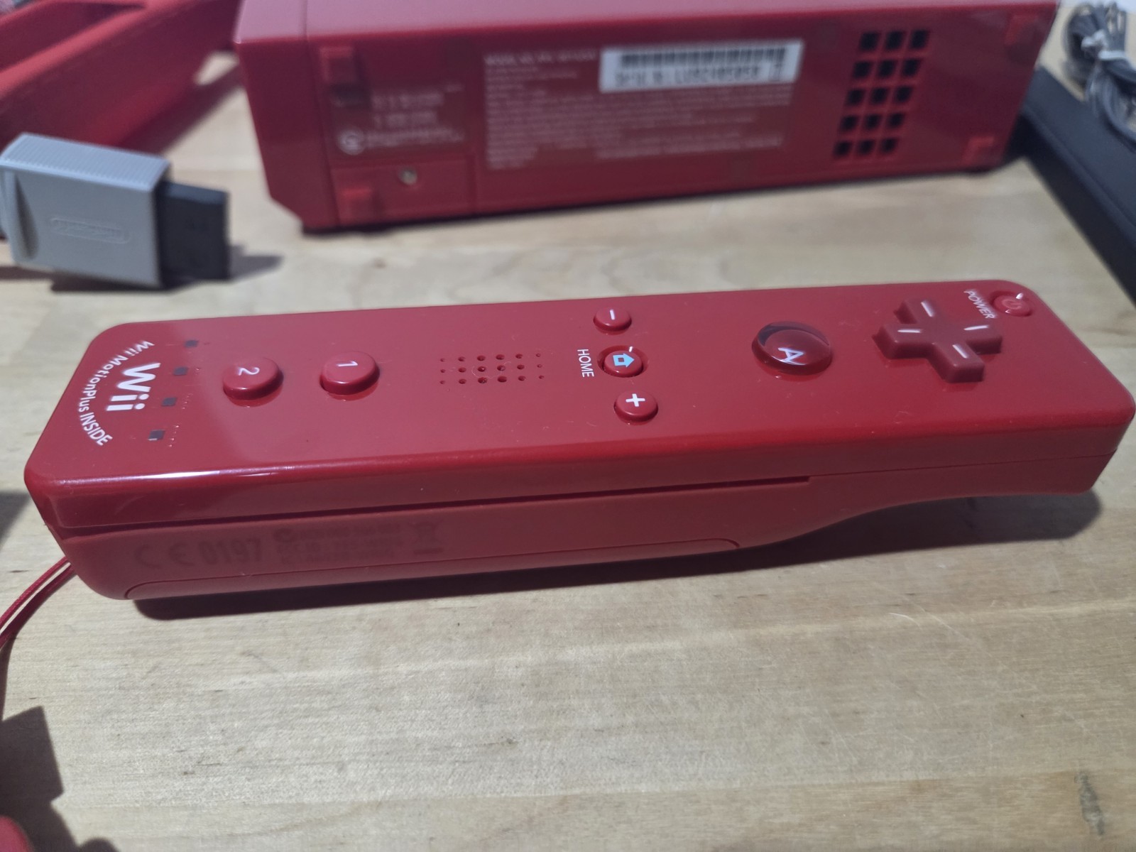 Nintendo Wii Red Console Super Mario With All Cables Tested Motion Controller