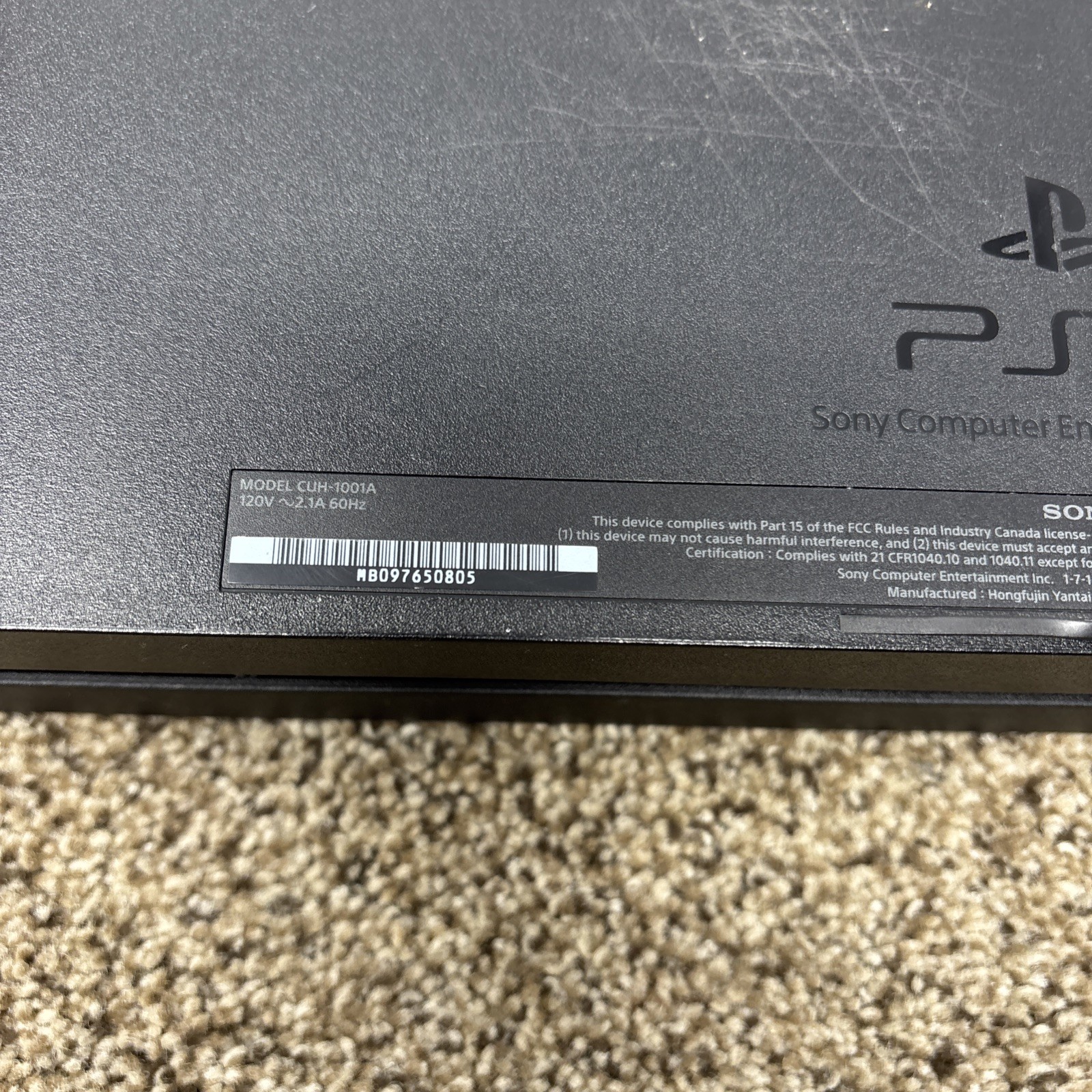 Sony PlayStation 4 CUH-1001A 500GB PS4 Black Console Only – For Parts or Repair