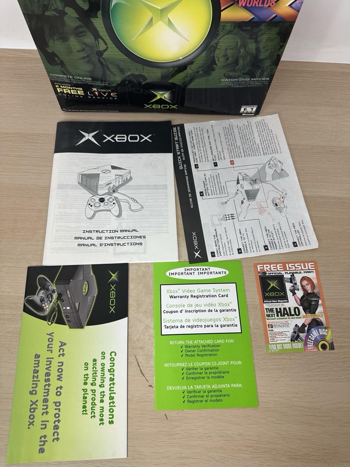 Microsoft Xbox Tetris/Star Wars Console Bundle w/ Original Box – No Game – READ!