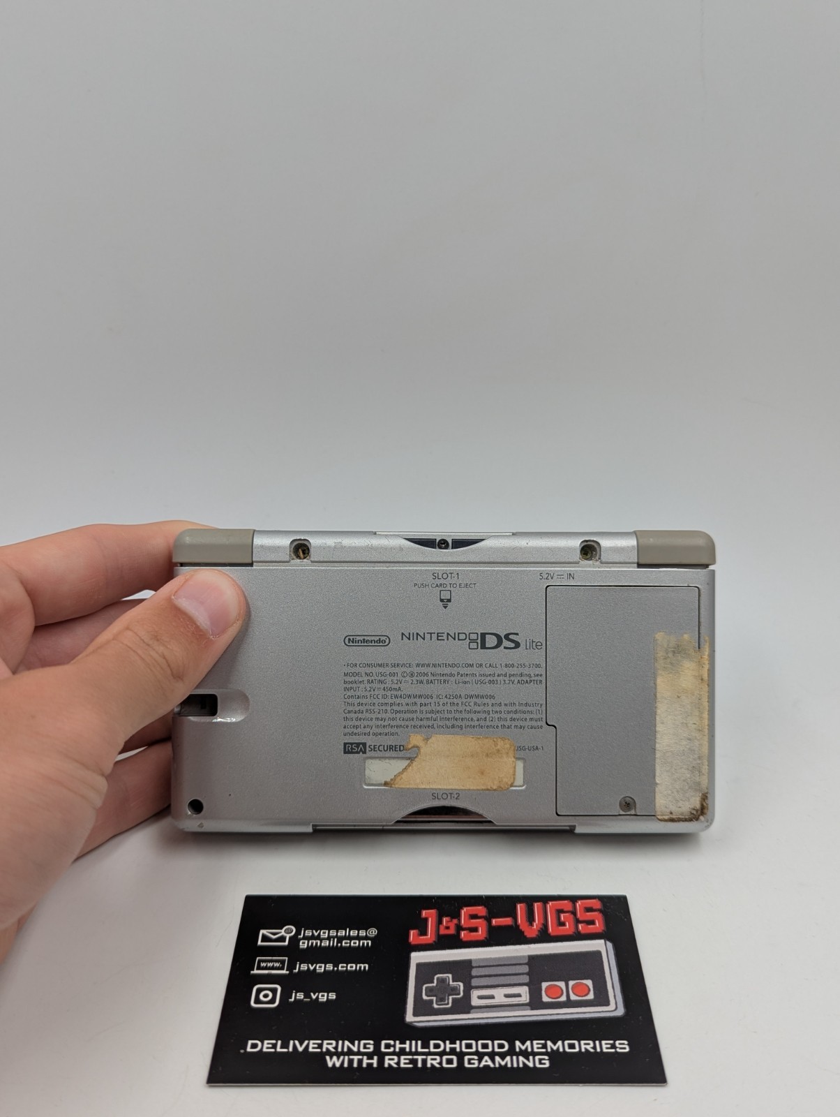 Nintendo DS Lite Platinum Silver Black Top Screen AS IS Parts Repair