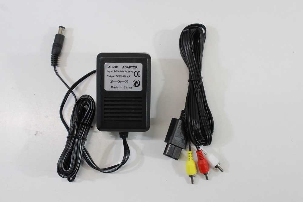 Super Nintendo Transparent Clear Black Console SNES SFC Converted AV AC Adapter