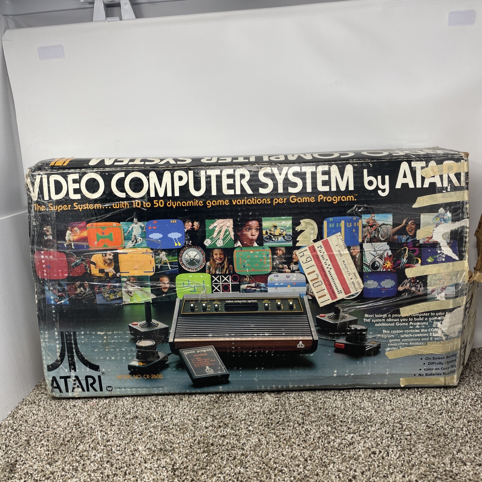Atari 2600 Heavy Sixer Console In Box Chess Piece Box Tested Works READ