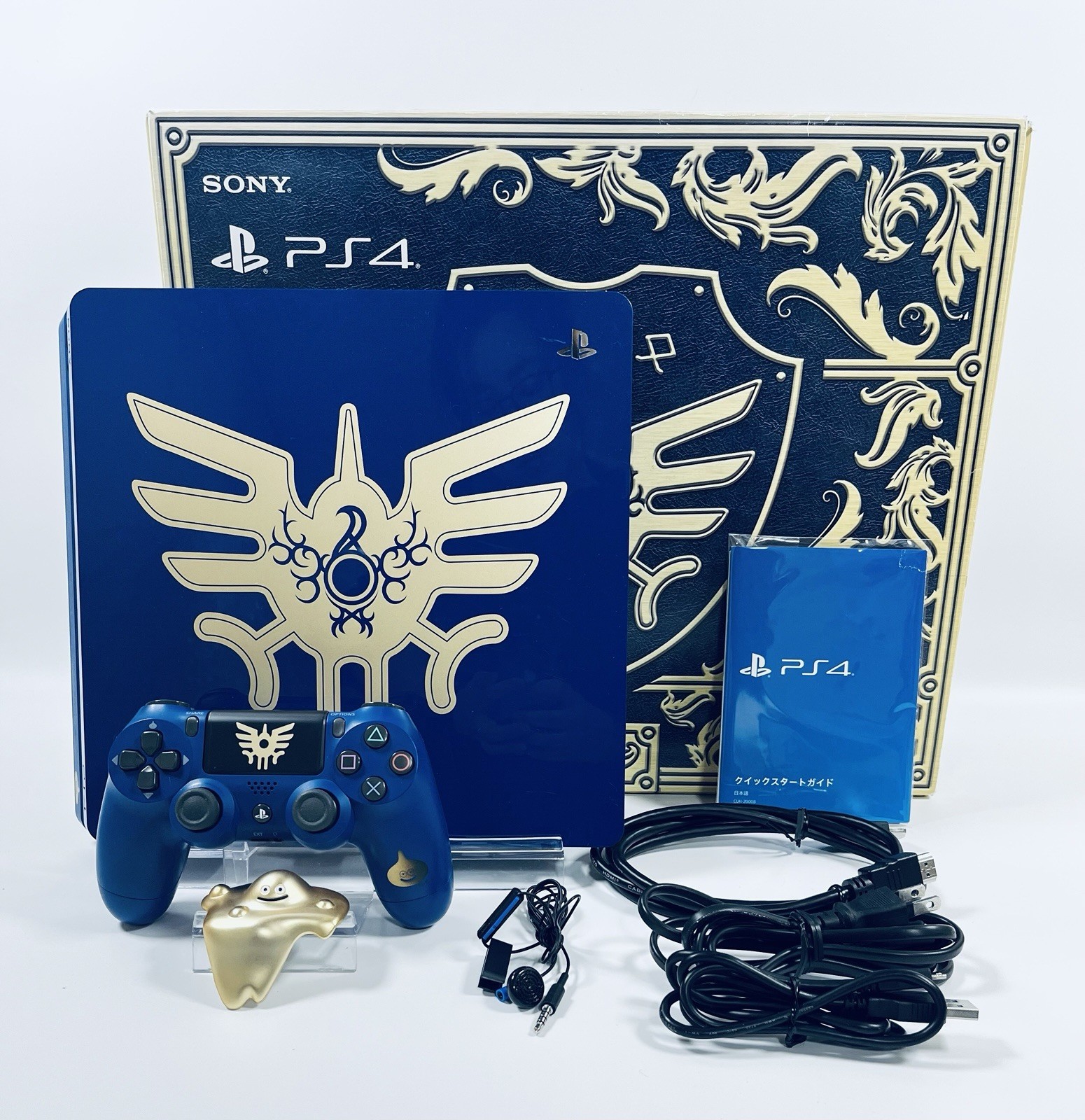 🎮 Sony PS4 Dragon Quest Loto Edition Console Full Set Blue Gold Slime Japan
