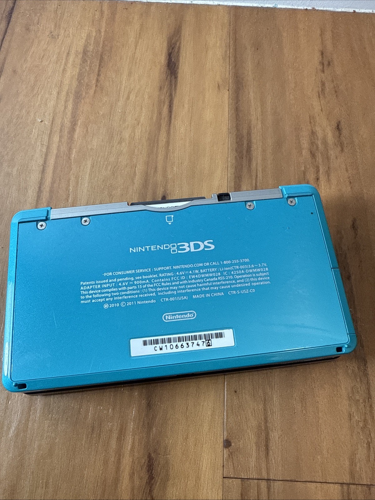 NINTENDO 3DS AQUA BLUE CTR-001: TESTED – NO Charger – W/ Guitar Hero