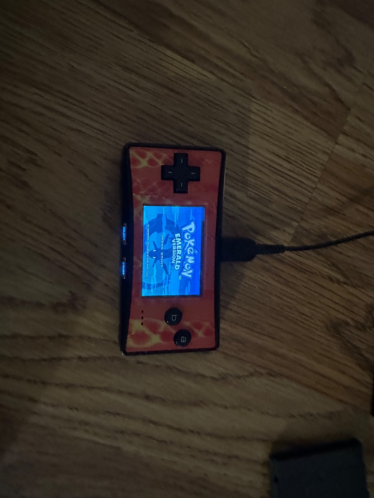 Nintendo Gameboy Micro Tested Works-Flame Faceplate Black -Needs New Battery