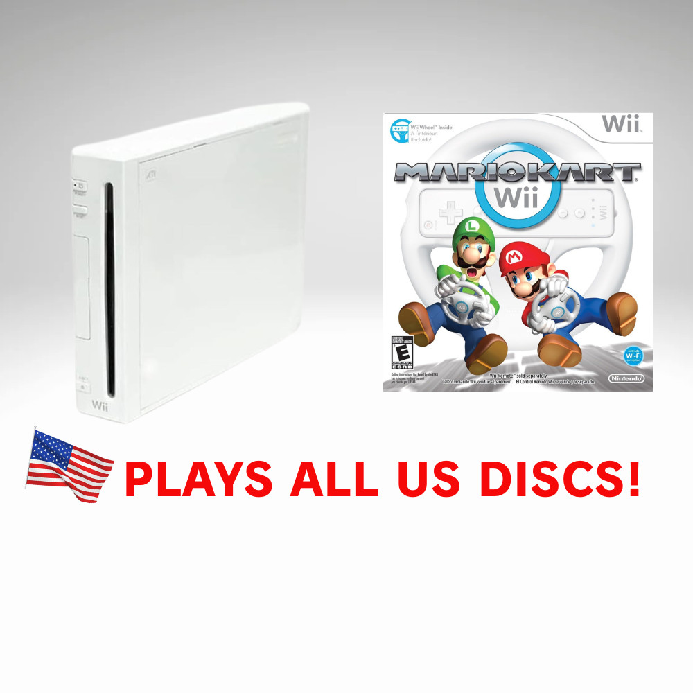 Nintendo Wii Console Bundle HDMI Wii Sports Mario Kart 1-4 Controllers Tested
