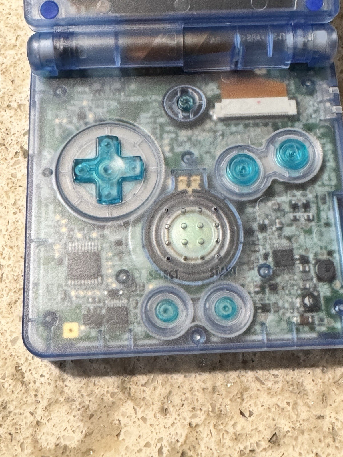 Nintendo Gameboy Advance GBA SP Handheld System Console Clear Blue AGS-001