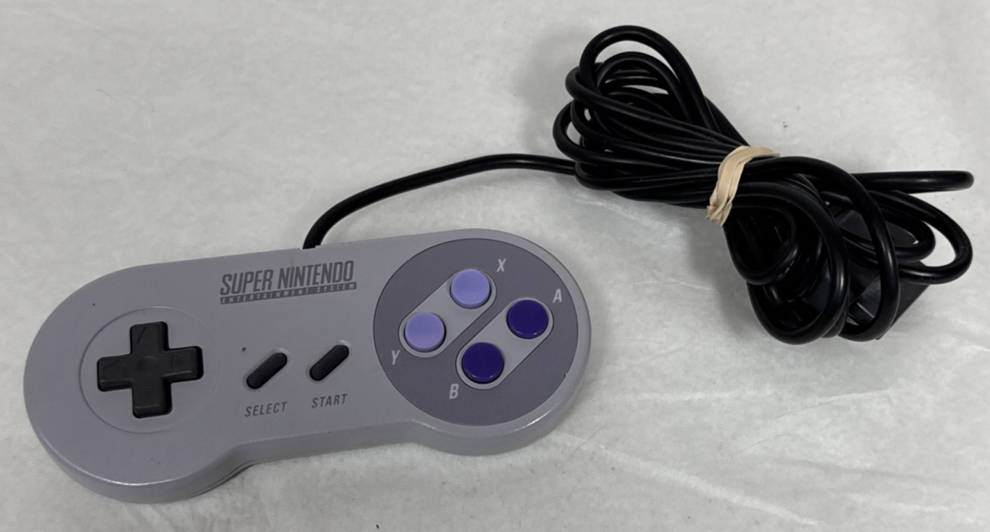 Super Nintendo SNES Console SNS-001 Bundle OEM Controlller W/ Cables – Tested