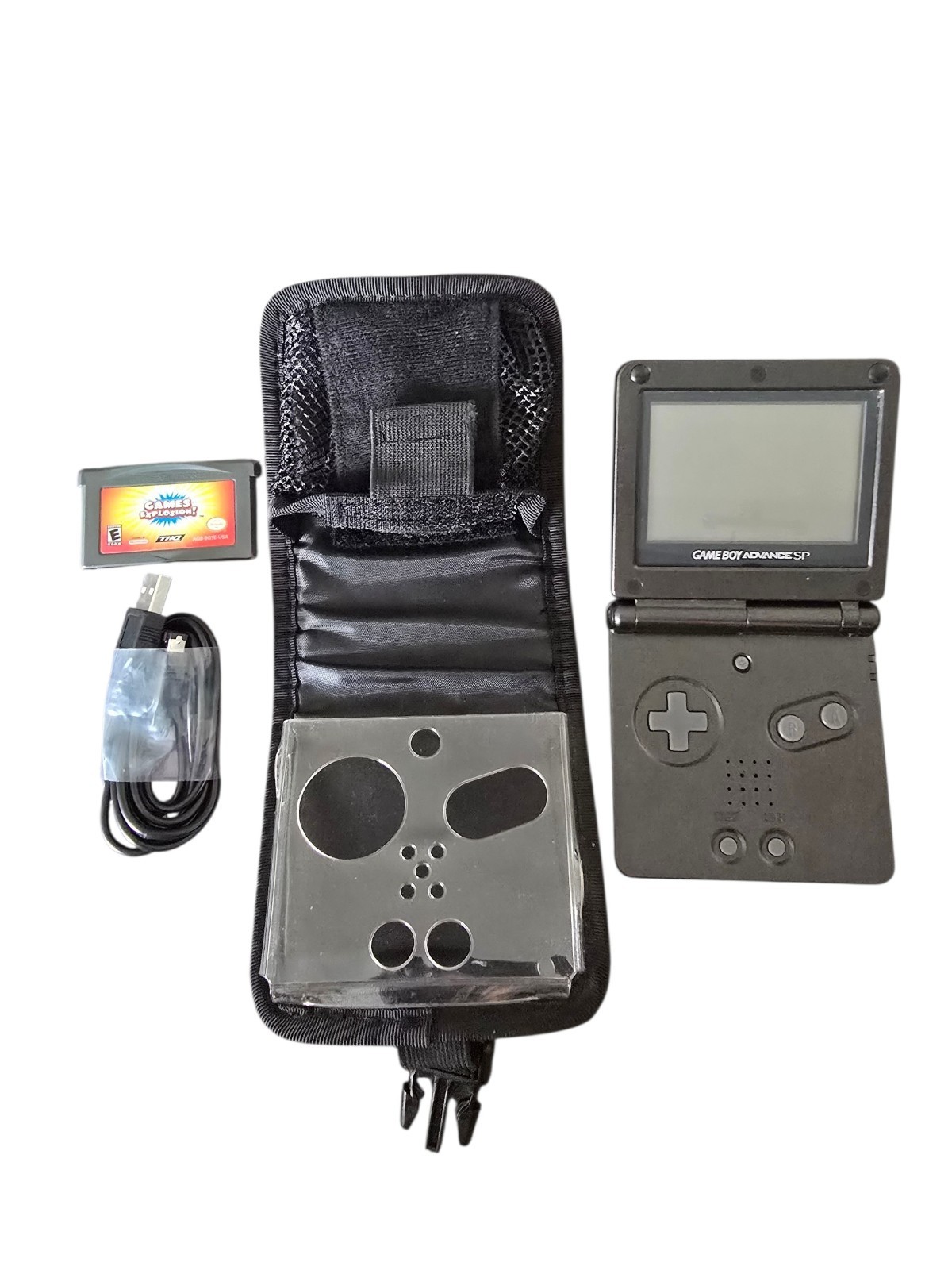 Bundle – Nintendo Gameboy Advance GBA SP Handheld System Console Black AGS-101