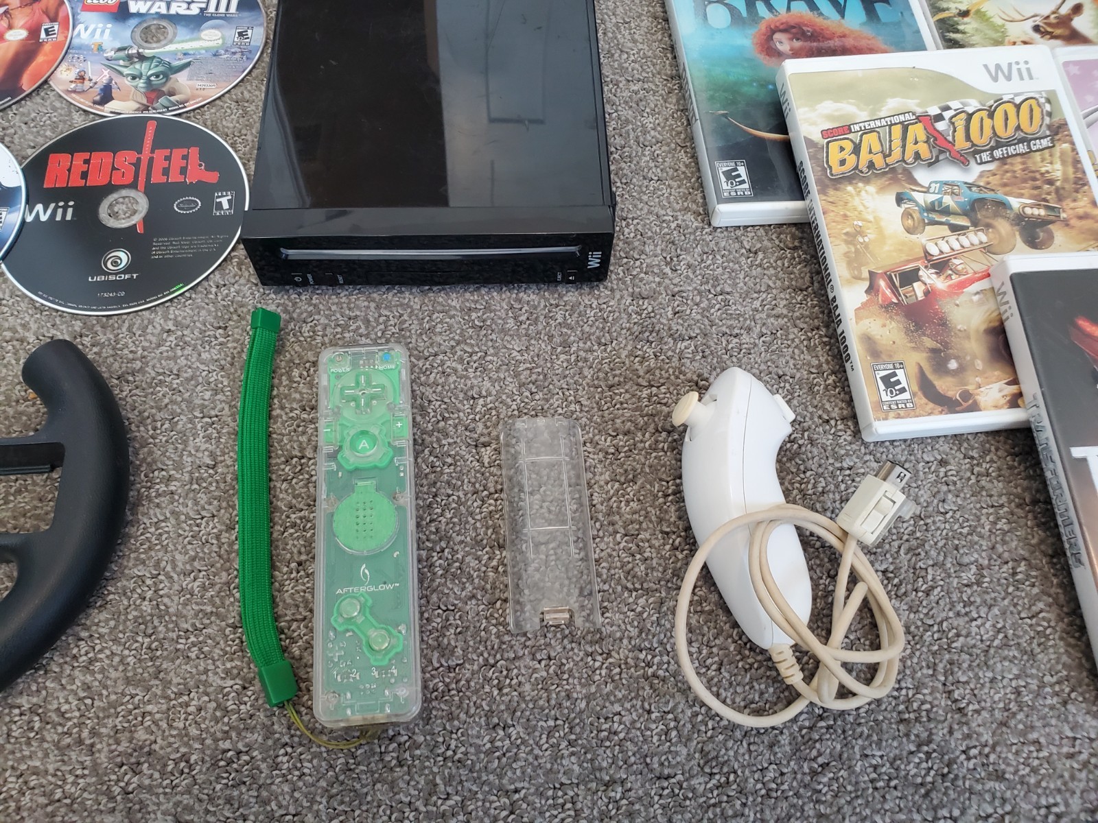 White Nintendo Wii Console System Bundle w/ 10 Games Nunchuck TESTED! Brave