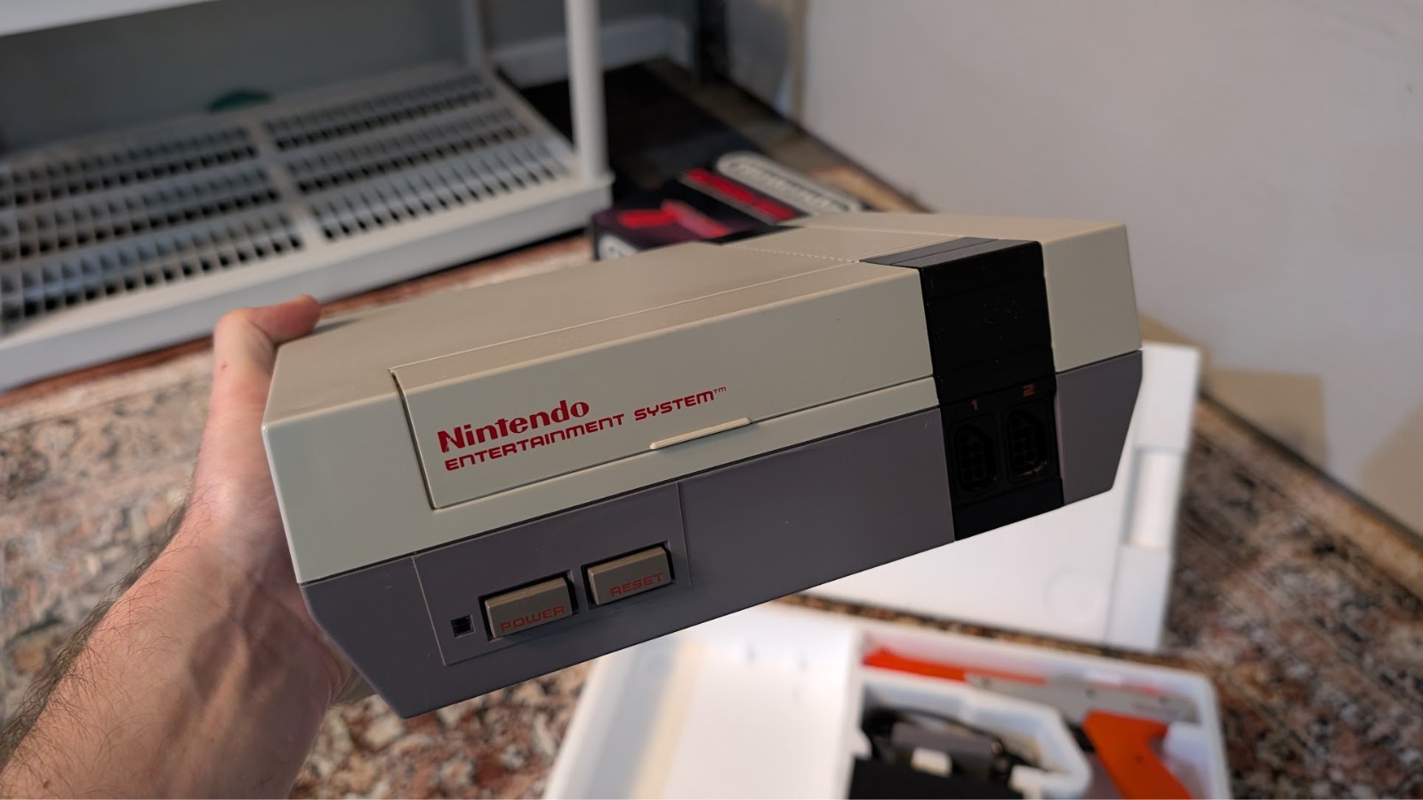 Nintendo NES Action Set Console Complete In Box Mario/Duck Hunt MINT Free Ship!