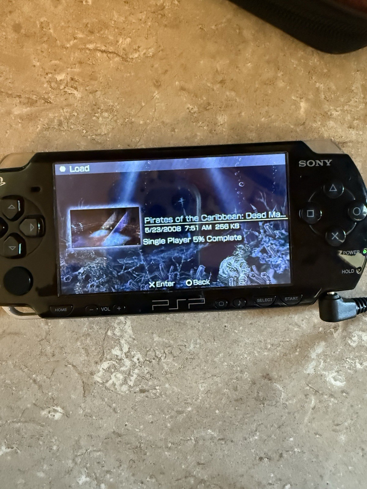 Sony PlayStation PSP-2001 Black PSP Portable Console System With Power Chords
