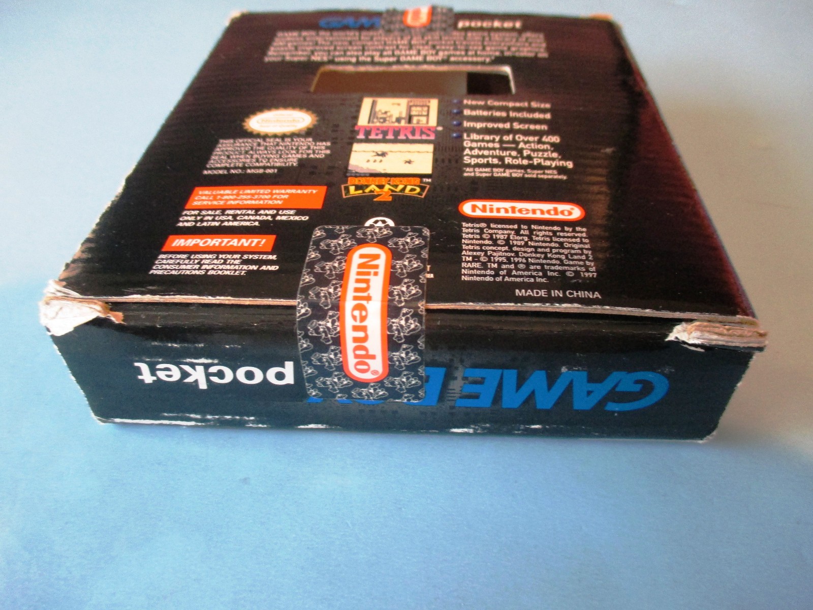 Nintendo Game Boy Pocket Blue Handheld System in Box FREE Ship!