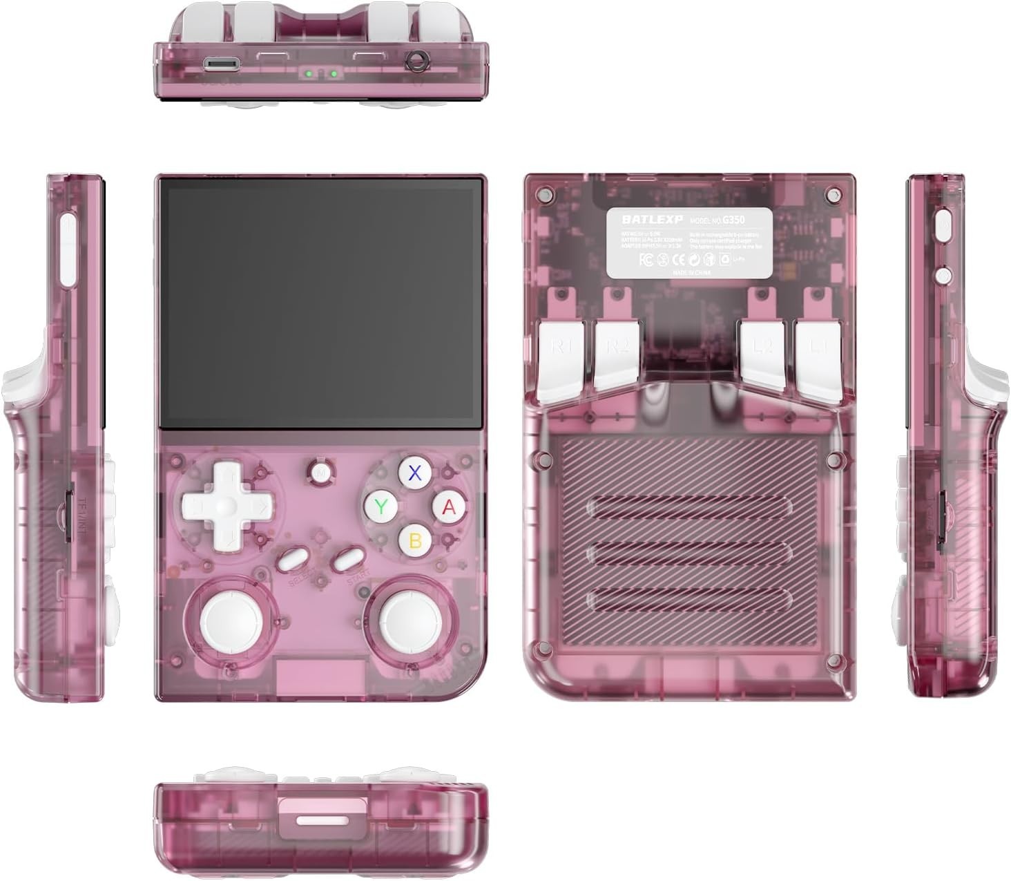 G350 Handheld Gaming Console with 3.5″ IPS Screen – Multi-Player, Stylish Pink