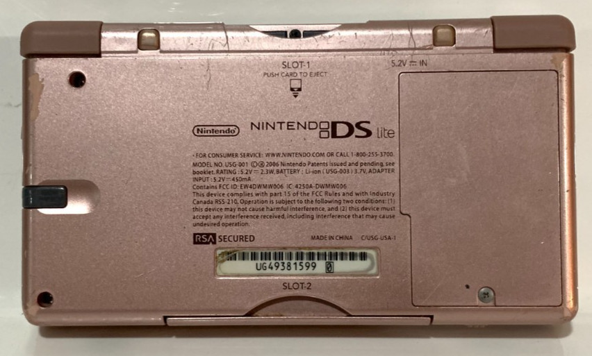 Nintendo DS Lite Metallic Rose Pink Handheld USG-001 FULLY Tested Guaranteed