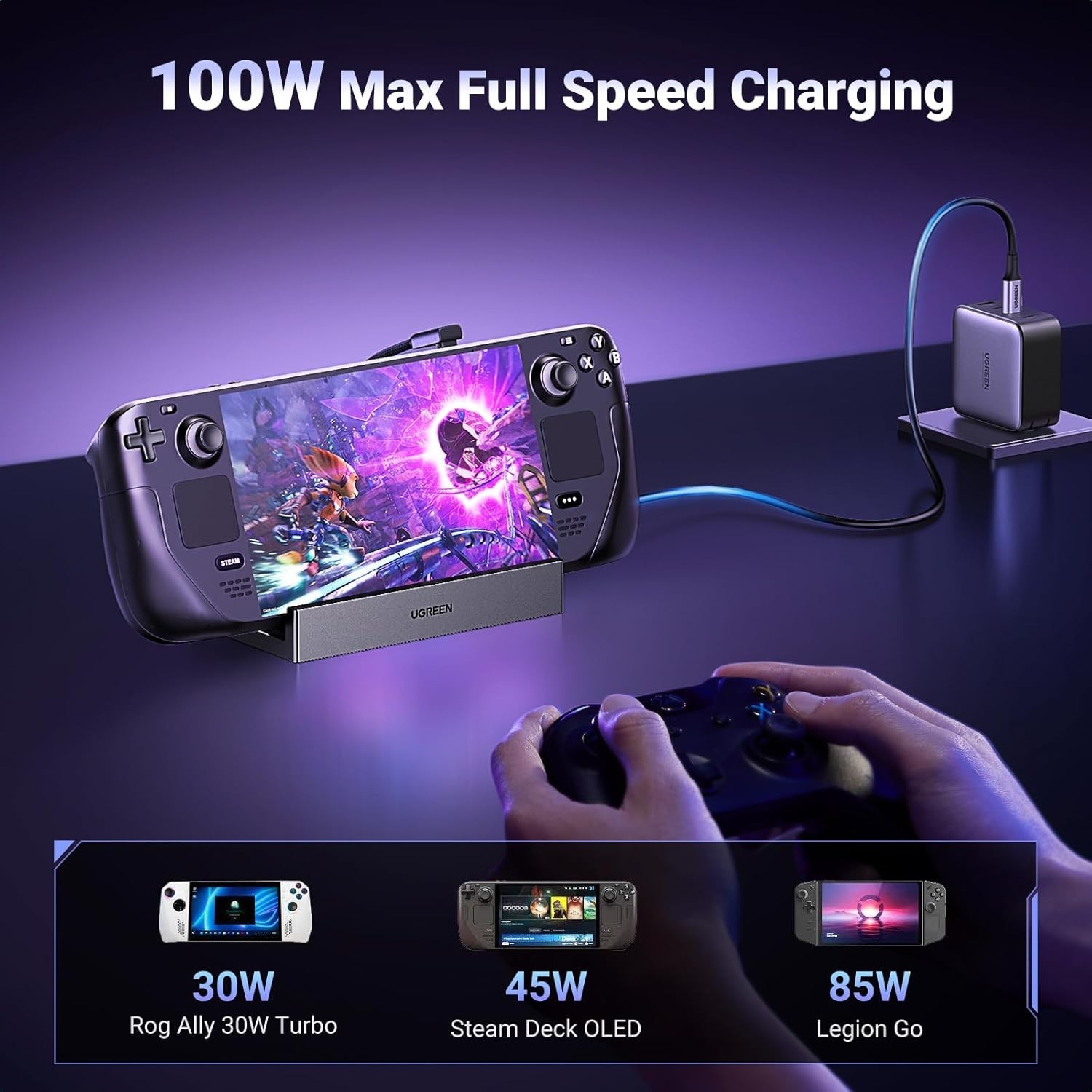 Compact 4K HDMI & USB-C Dock for Steam Deck, ROG Ally, and Legion Go – 9-in-1