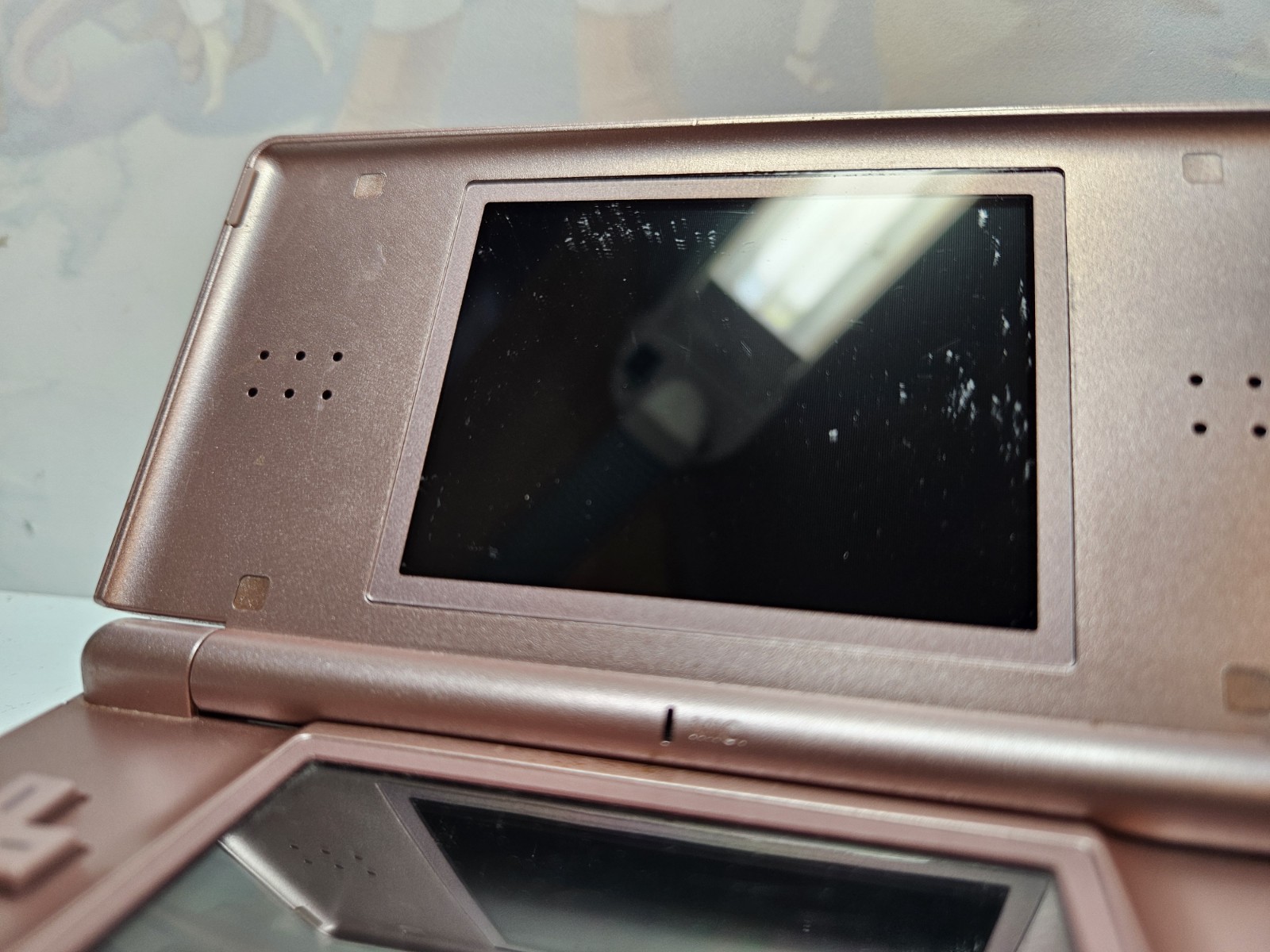 Nintendo DS Light Metallic Rose Pink USG-001 Handheld Console w/ Charger Tested