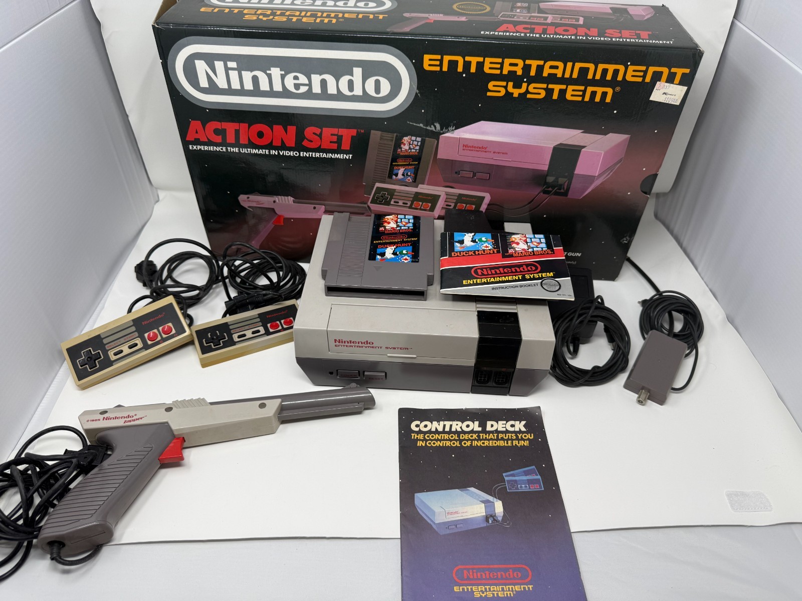 NES Action Set In Box + Super Mario Bros 2 and Mappy Land CIB Lot