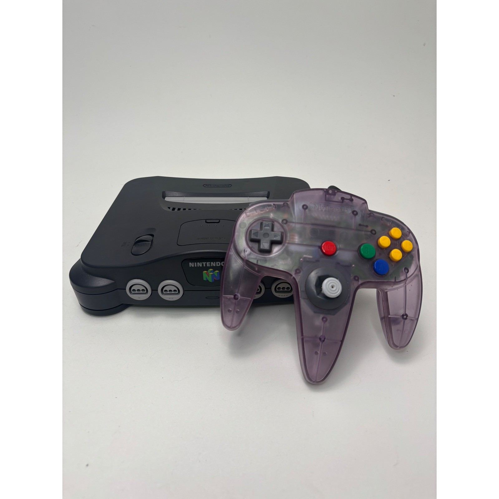 Nintendo 64 N64 Console Charcoal Gray NUS-001 Atomic Purple Controller OEM Cords