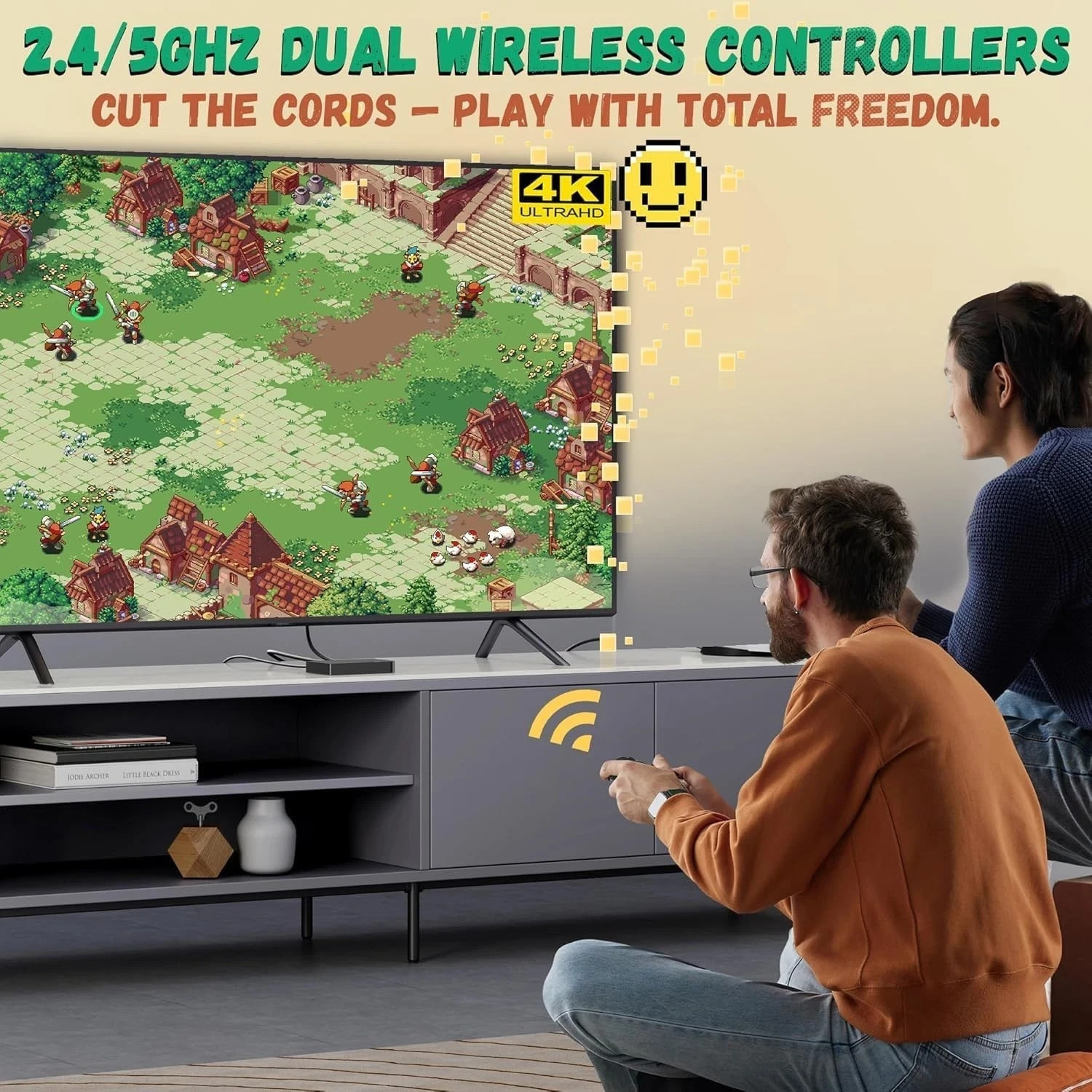 Wireless Retro Game Console, 25000+ Games Built-in, 4K HDMI Output, 9 Emulators