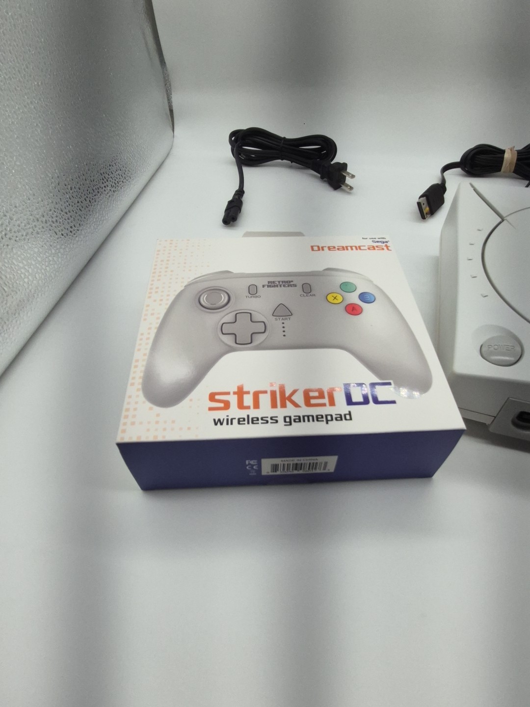 Sega Dreamcast Console w/ New Clock Battery & Striker DC Wireless Controller