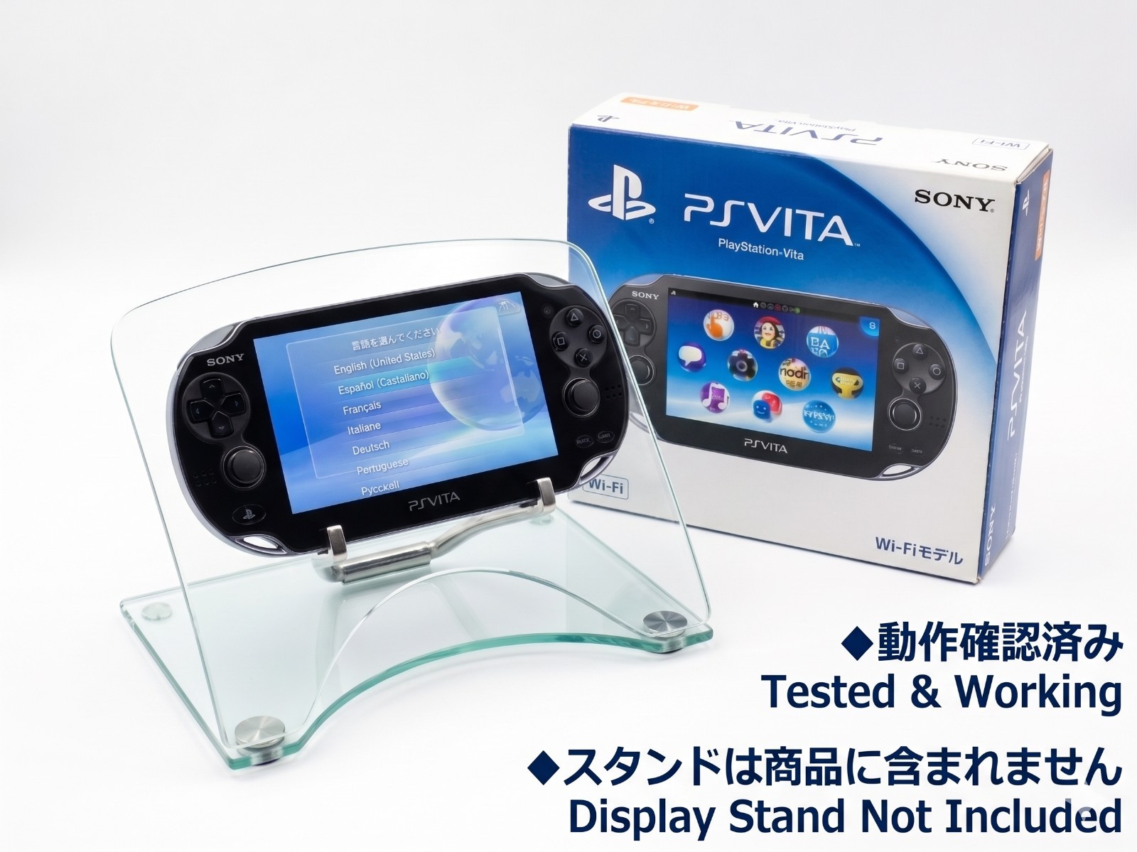 Sony PS Vita Wi-Fi Model PCH-1000 Crystal Black Console Full Set + OLED Screen