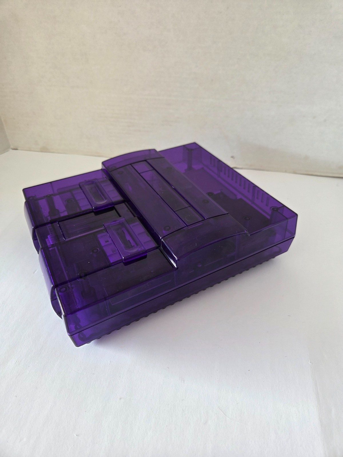 Custom Super Nintendo Console Transparent Purple with Power Supply