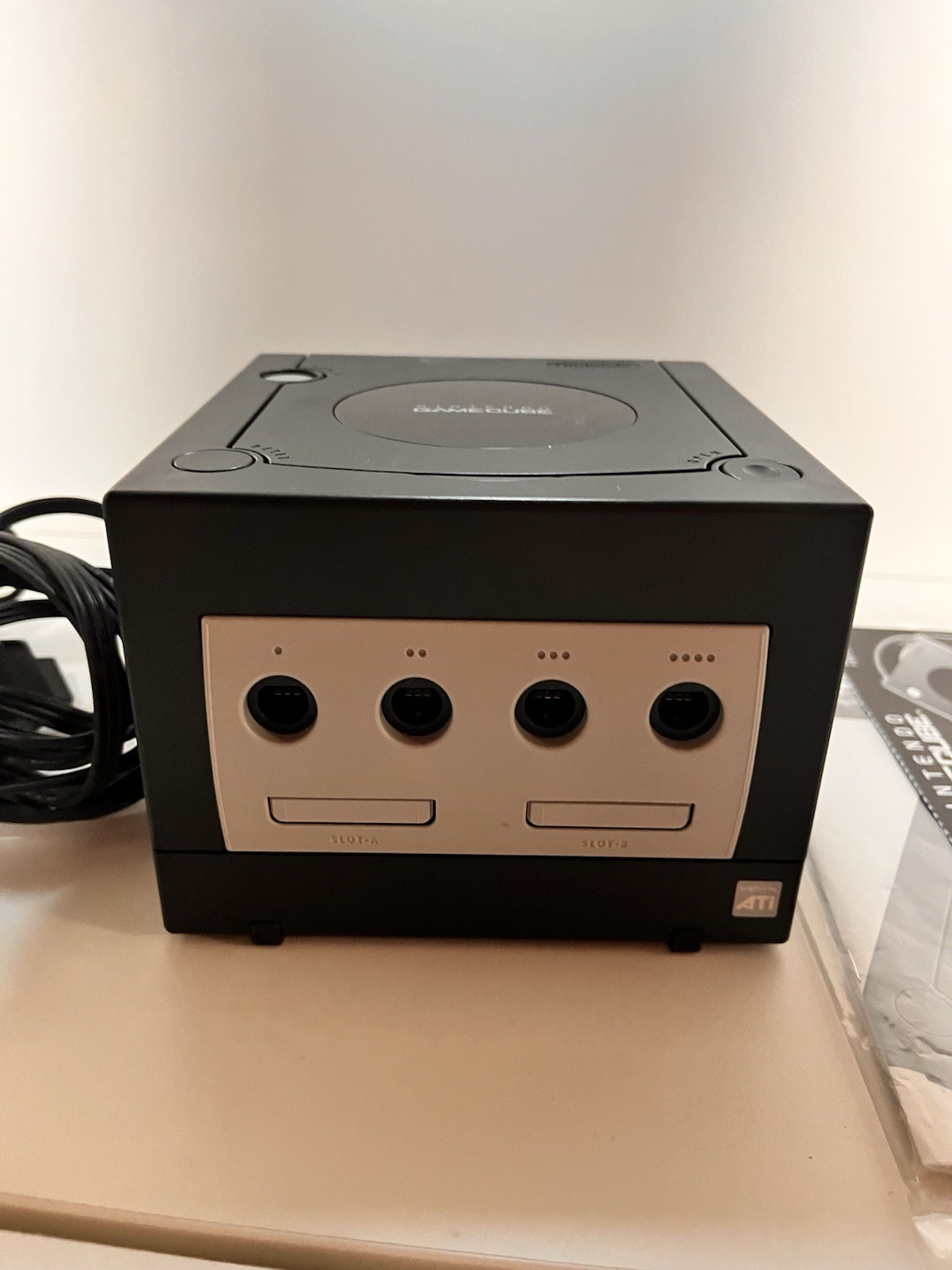 Nintendo GameCube DOL-001 Black Console Original Box & Cables (no controller)