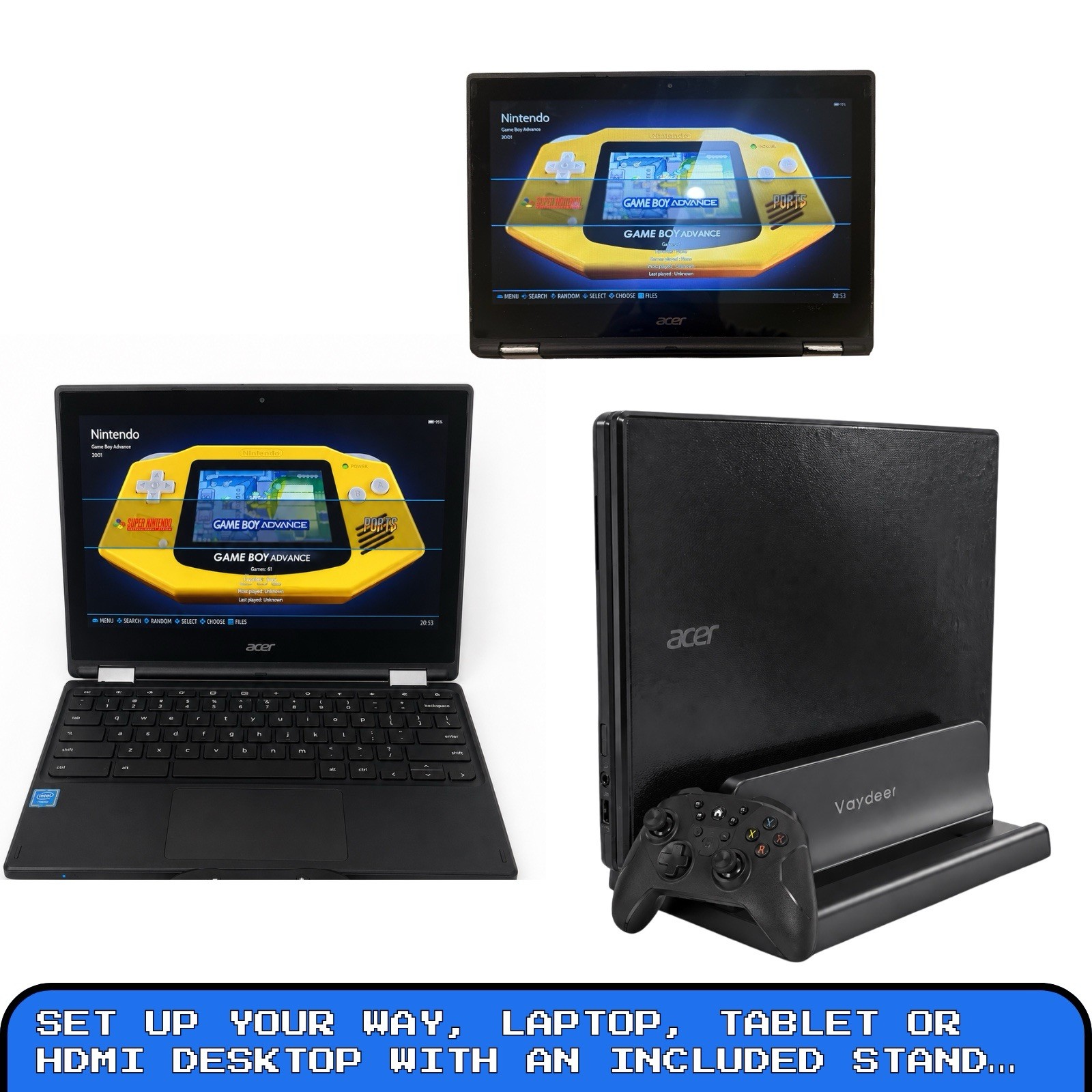 Retro Gaming Laptop Netbook Batocera 128GB Mini PC Emulation Console Controller