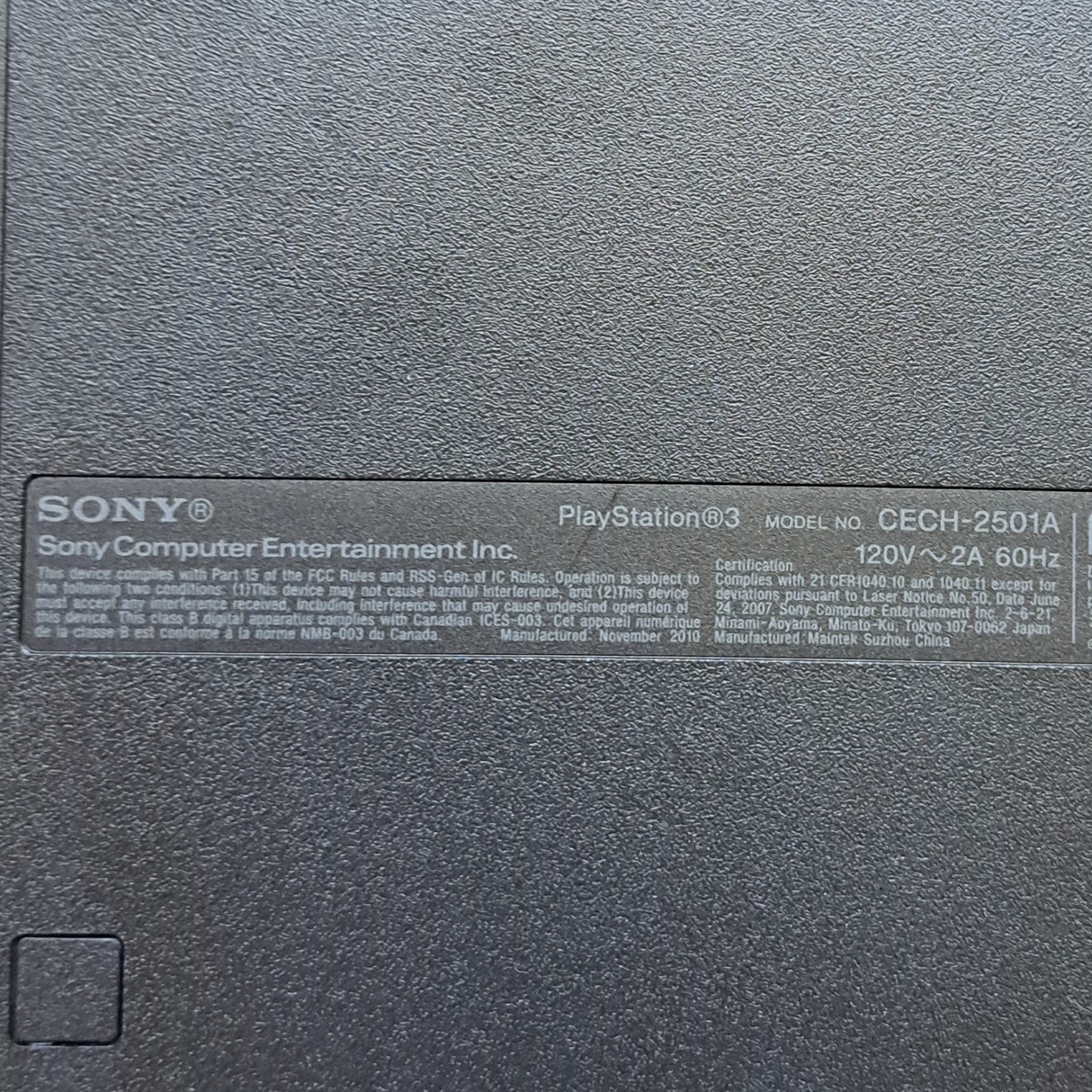 Sony PlayStation 3 – PS3 Slim 160GB Black Console – CECH-2501A- For Parts/Repair