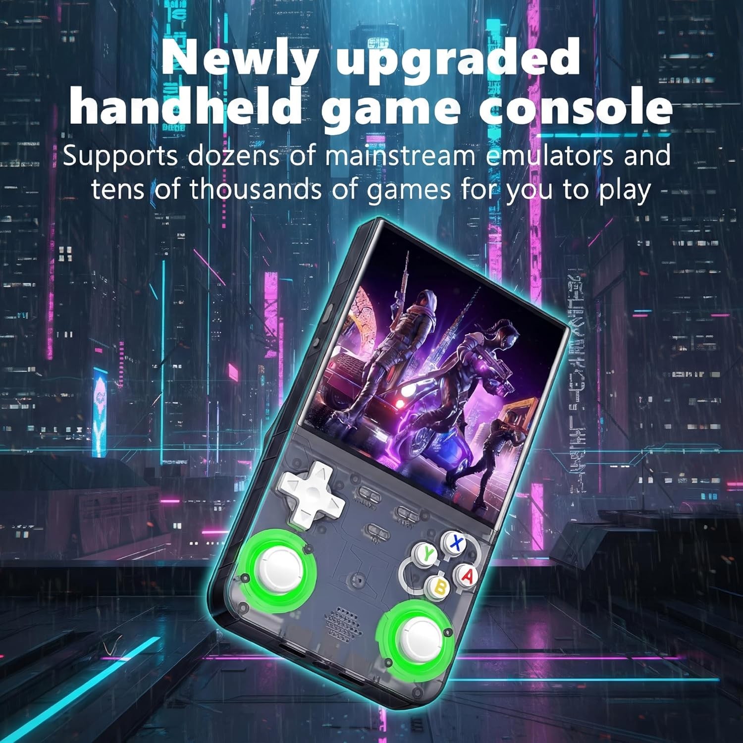 Black R36 Ultra Handheld Game Console 4 Inch IPS Screen 20000+ Video Games 128GB