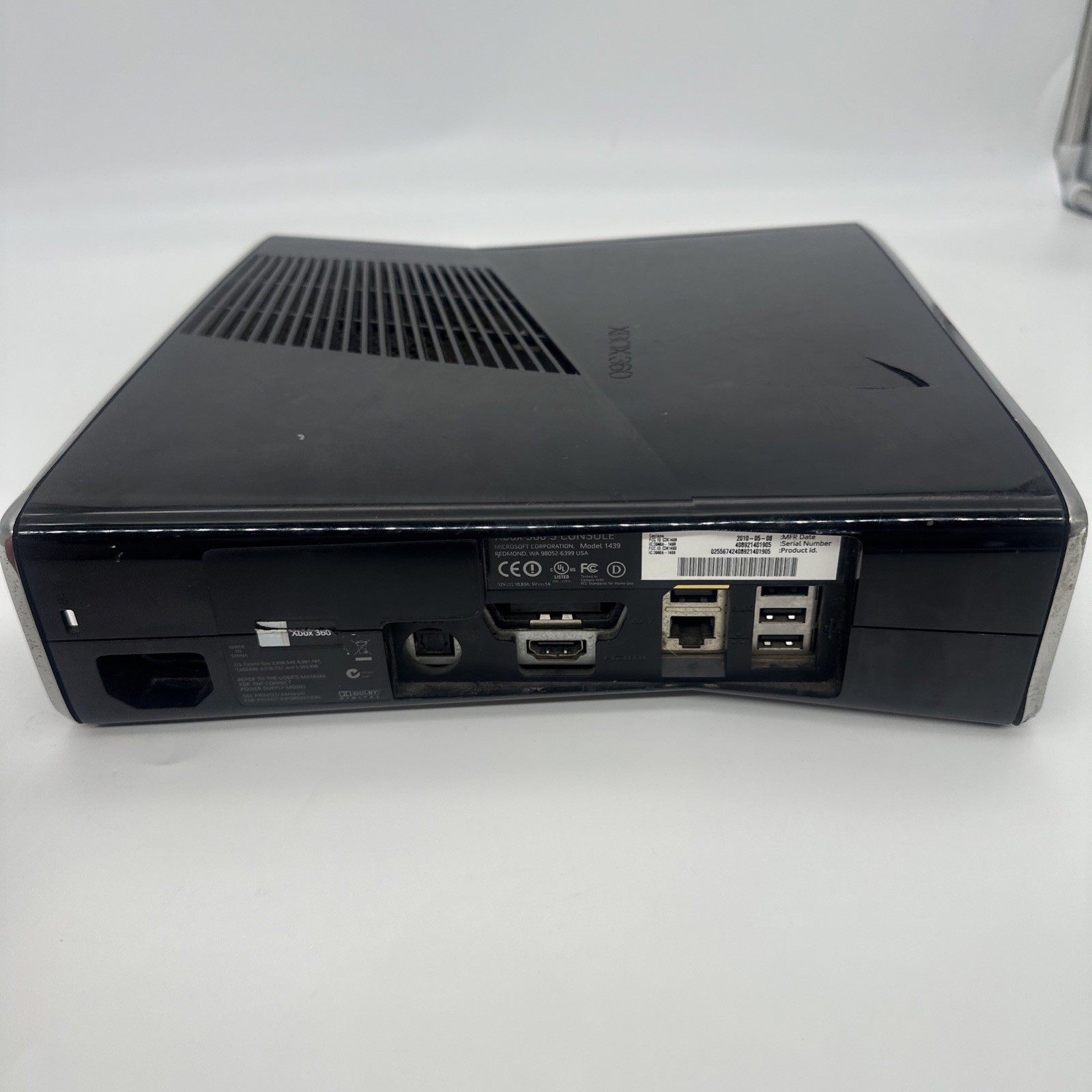 Microsoft Xbox 360 S Console Only, Model 1439 Black WORKS *No Hard Drive*