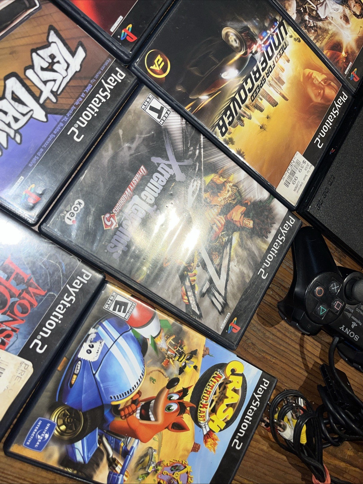 PlayStation 2 PS2 Slim SCPH-77001 TESTED w/ Controller & 12 Games