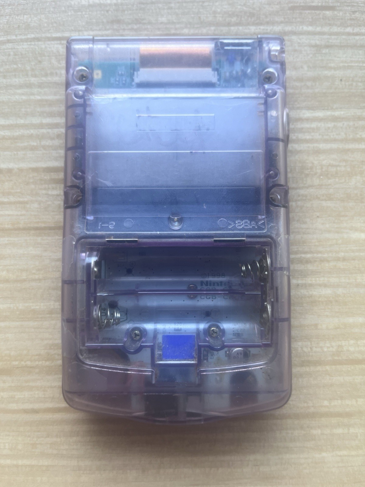 Nintendo Game Boy Color Atomic Purple Tested Missing Battery Cover