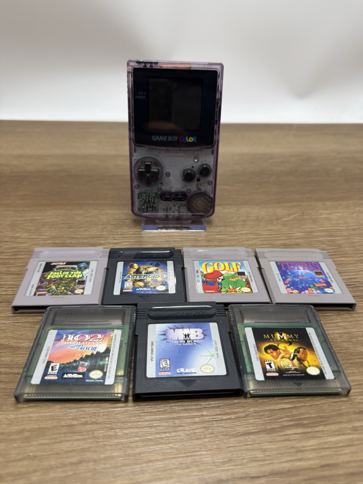 Nintendo Game Boy Color- Atomic Purple – Bundle w/ 7 Games *NO SOUND*