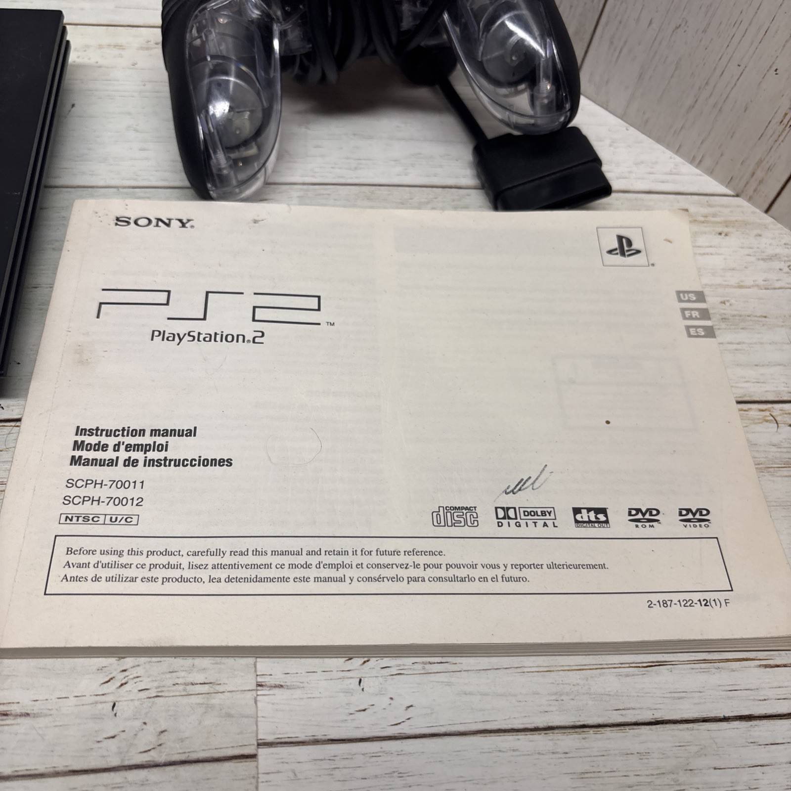 Sony PlayStation 2 PS2 Slim Console Black SCPH-70001 + Controller & Cables