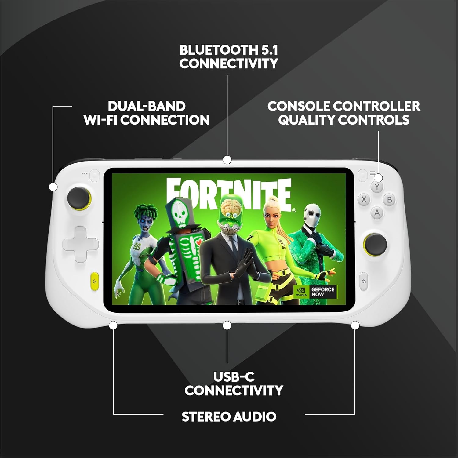 Logitech – G CLOUD Gaming Handheld Console – White