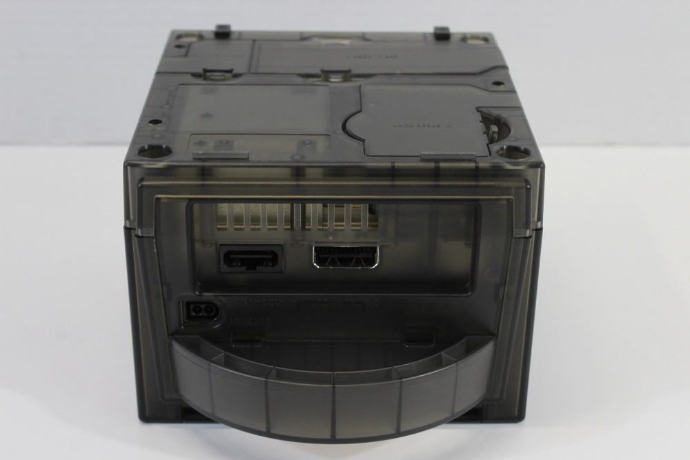 Nintendo Gamecube Console Clear Black & AC S-Video to HDMI NTSC-U/C DOL-001 GC