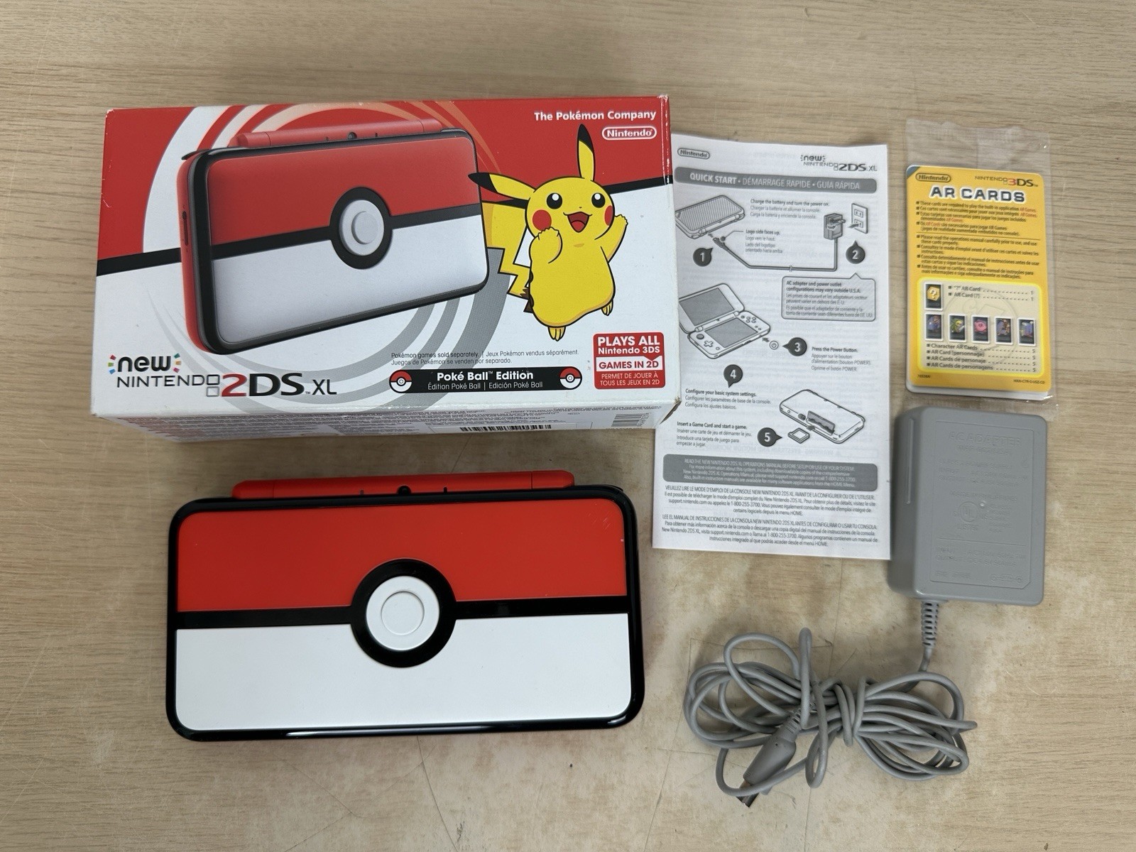 Nintendo 2DS XL PokeBall Edition – Complete In Box CIB – USA Model – Pokemon
