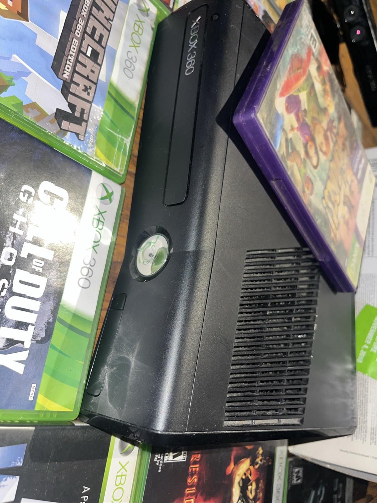 Microsoft Xbox 360 S 250gb Slim & Games – Console Box Cords Kinect Lot Bundle