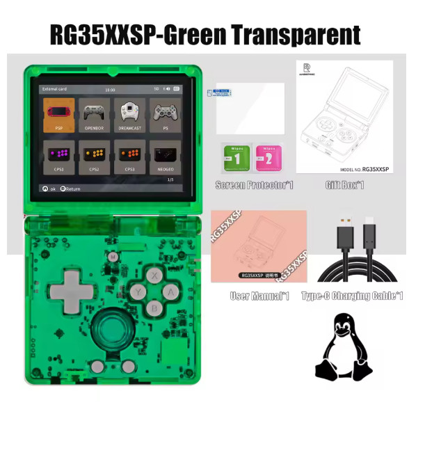ANBERNIC RG35XXSP Flip Game Console 3.5» IPS Screen Mini HDMI