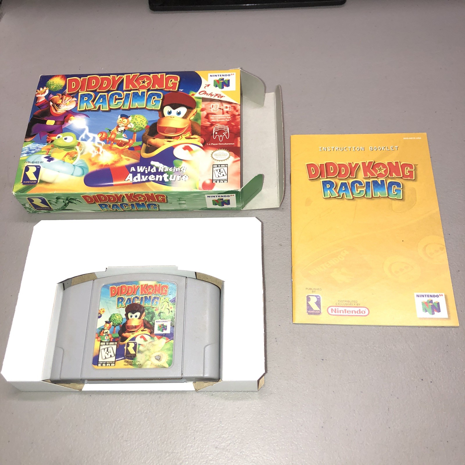 Diddy Kong Racing (Nintendo 64, 1997) Box Manual Complete CIB N64